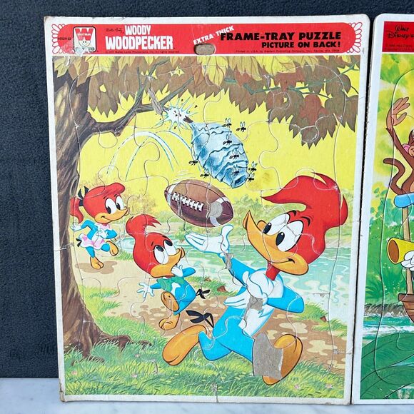Vintage Woody Woodpecker & Donald Duck Frame Tray Puzzles - 70s/80s Whitman - Picture 2 of 9